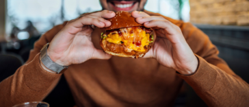 Man eating a burger