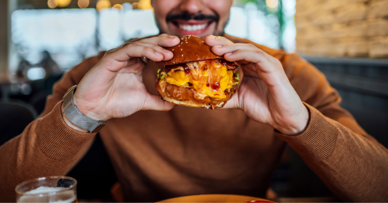 Man eating a burger