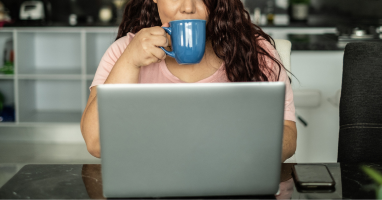 Woman working at laptop