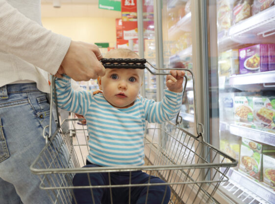 Parent shopping with their baby