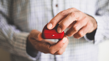 Man with engagement ring