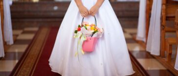 Flower girl at wedding