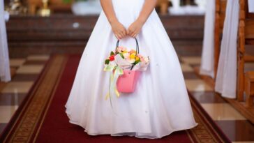 Flower girl at wedding