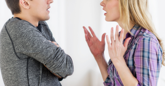 man and woman arguing