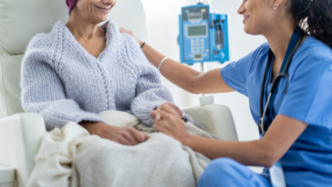 woman receiving chemotherapy