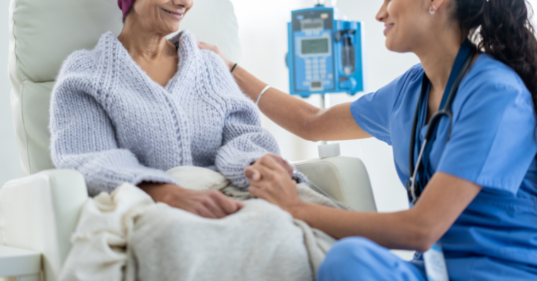 woman receiving chemotherapy