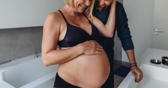 Mature pregnant couple