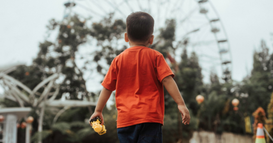 Boy left alone at theme park