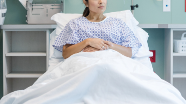 woman in hospital bed