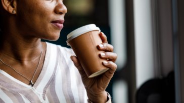 Woman drinking coffee