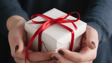 Woman holding gift