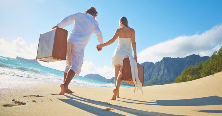 Couple enjoying their elopement