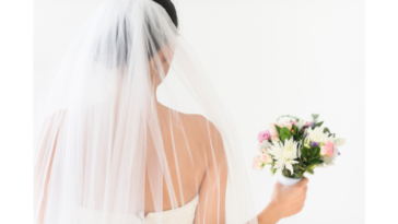 Upset bride holding her bouquet