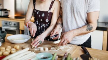 Couple cooking