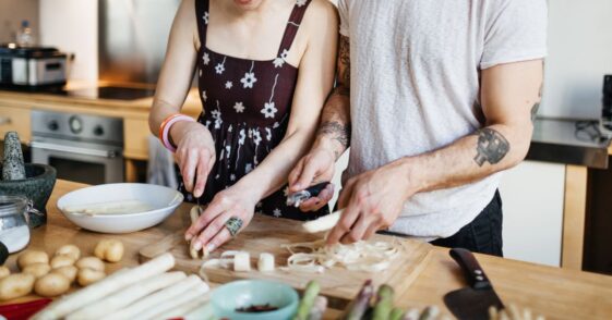 Couple cooking