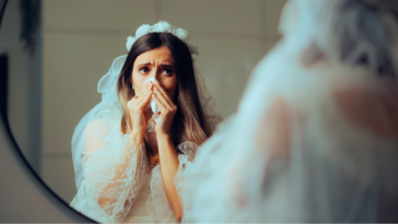 Bride crying