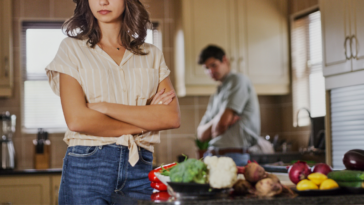 Couple arguing in the kitchen