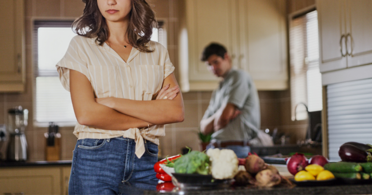 Couple arguing in the kitchen