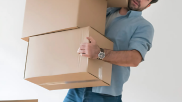 Man with moving boxes