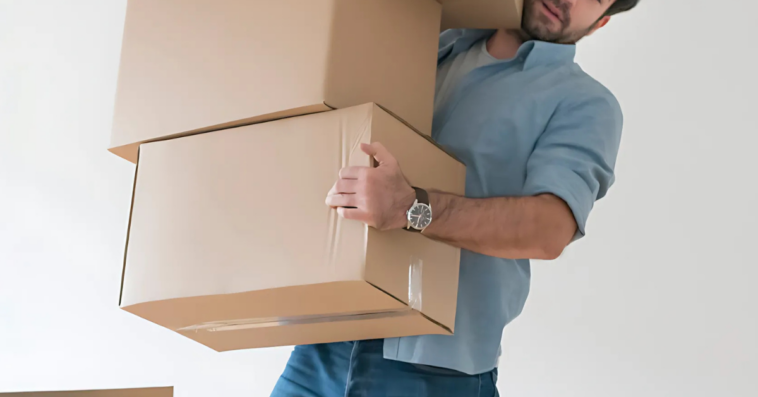 Man with moving boxes