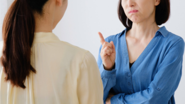 older woman arguing with younger woman