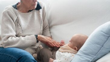 Grandmother with a newborn