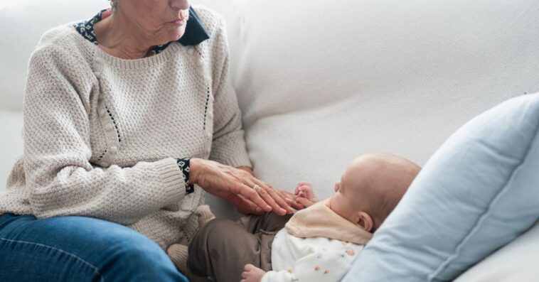 Grandmother with a newborn