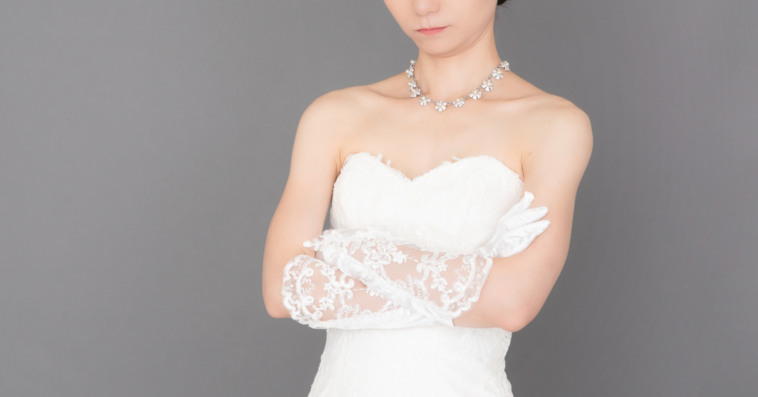 Angry bride with her arms crossed