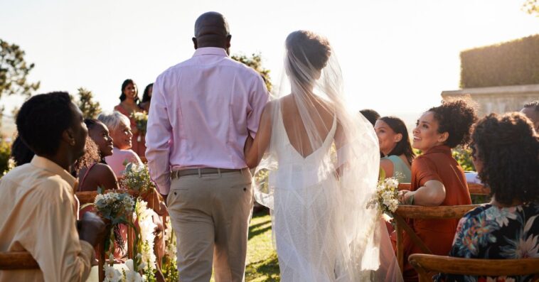 Father walking his daughter down the aisle