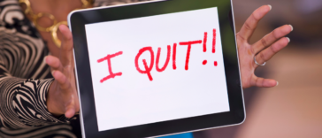 Woman quitting her job