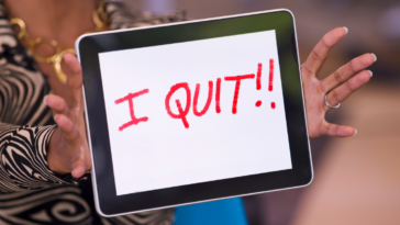 Woman quitting her job