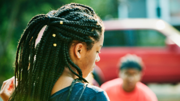 Woman with braids