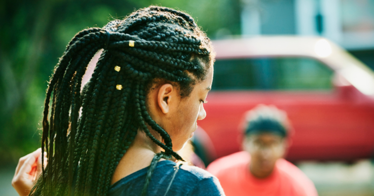Woman with braids