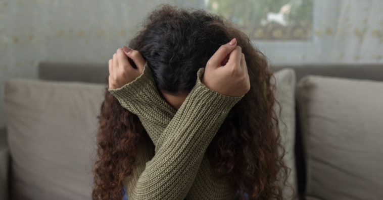 Upset teenage girl