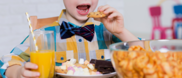 boy eating junk food