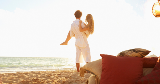 Couple on their honeymoon