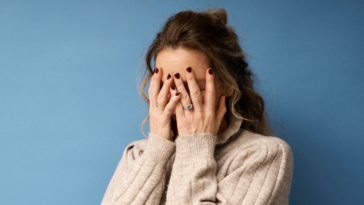 Embarrassed woman