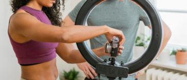 couple setting up video camera