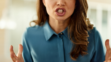 Upset woman yelling