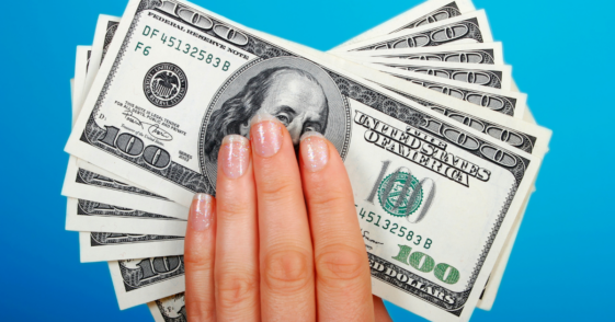 person holding money
