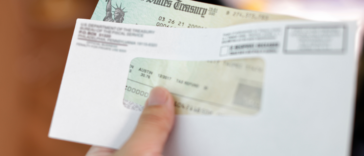 IRS tax refund check in envelope