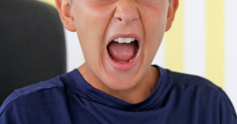 boy having meltdown