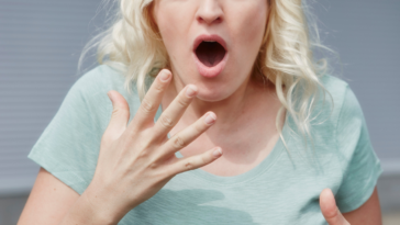 Shocked and angered woman