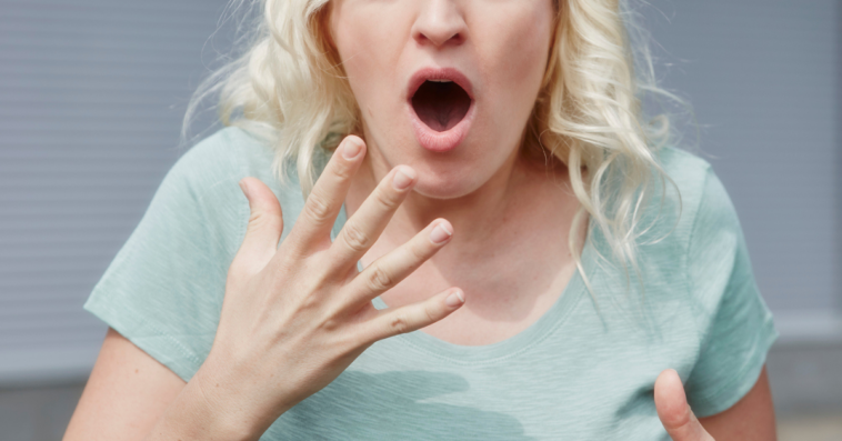 Shocked and angered woman