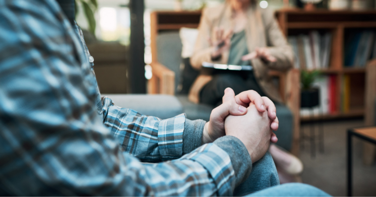 Man in therapy session