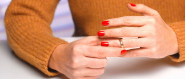 Woman removing her wedding ring