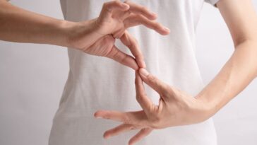 International day of Sign Languages poster. A pair of hands making a symbol. Connect. Isolated on white background.