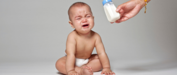 Baby crying about bottle