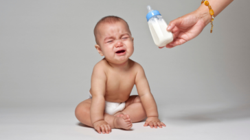 Baby crying about bottle