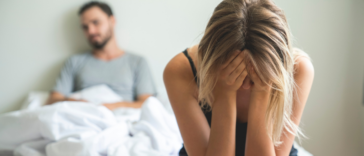 Couple arguing in bedroom